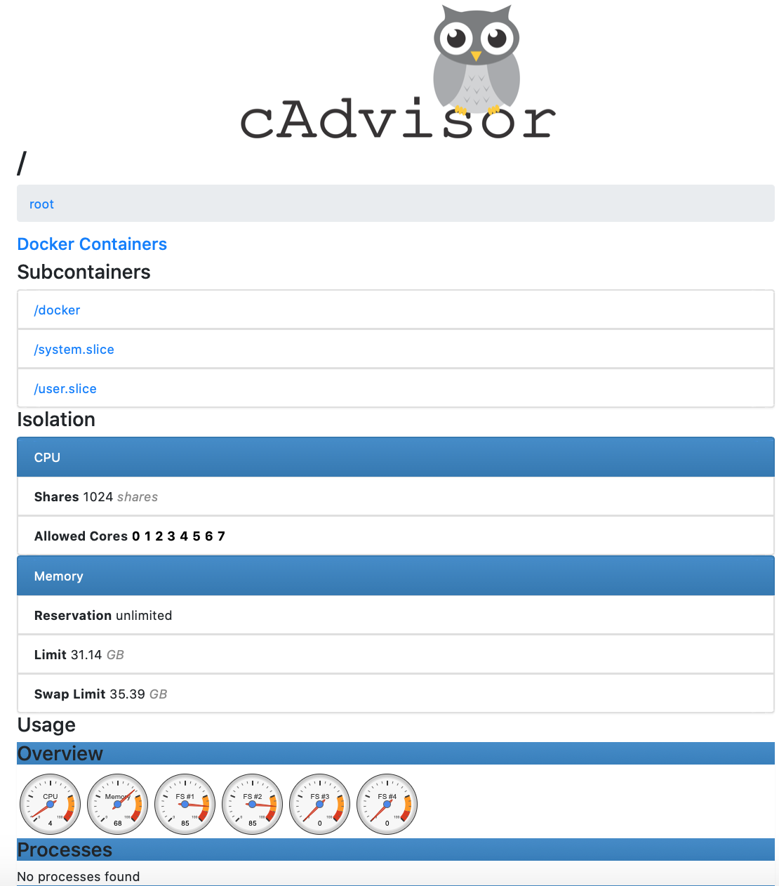 cAdvisor - Home Page
