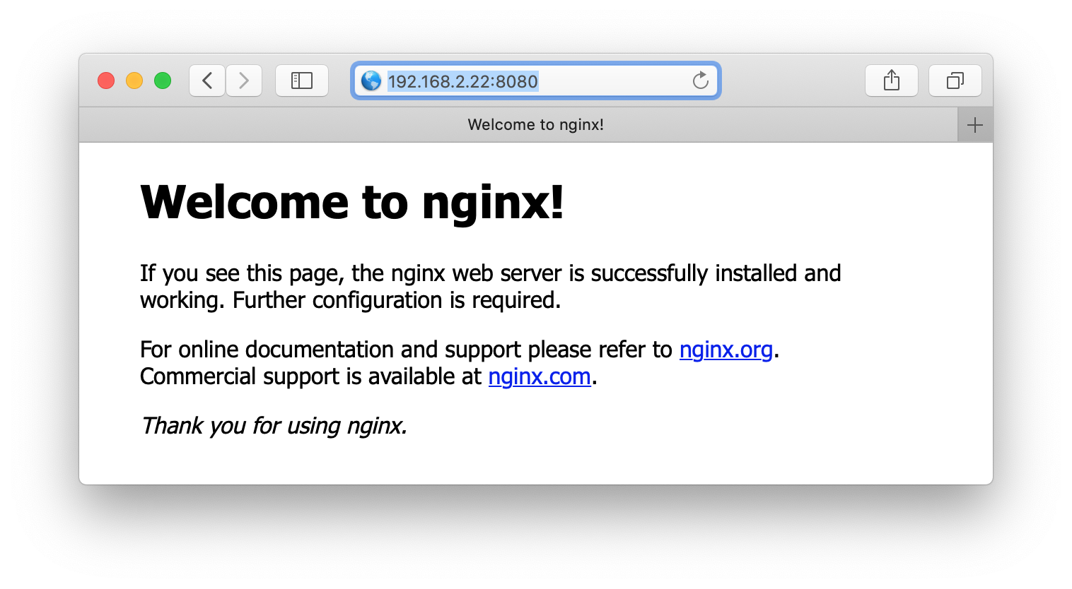 Docker nginx - Welcome page