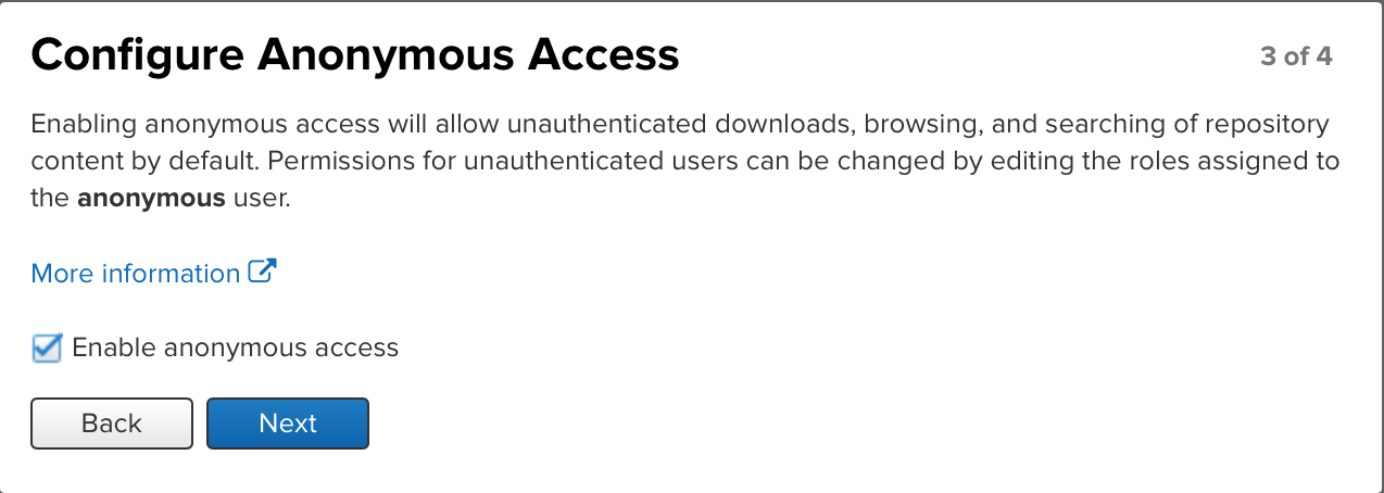 Nexus wizard - Configure Anonymous Access