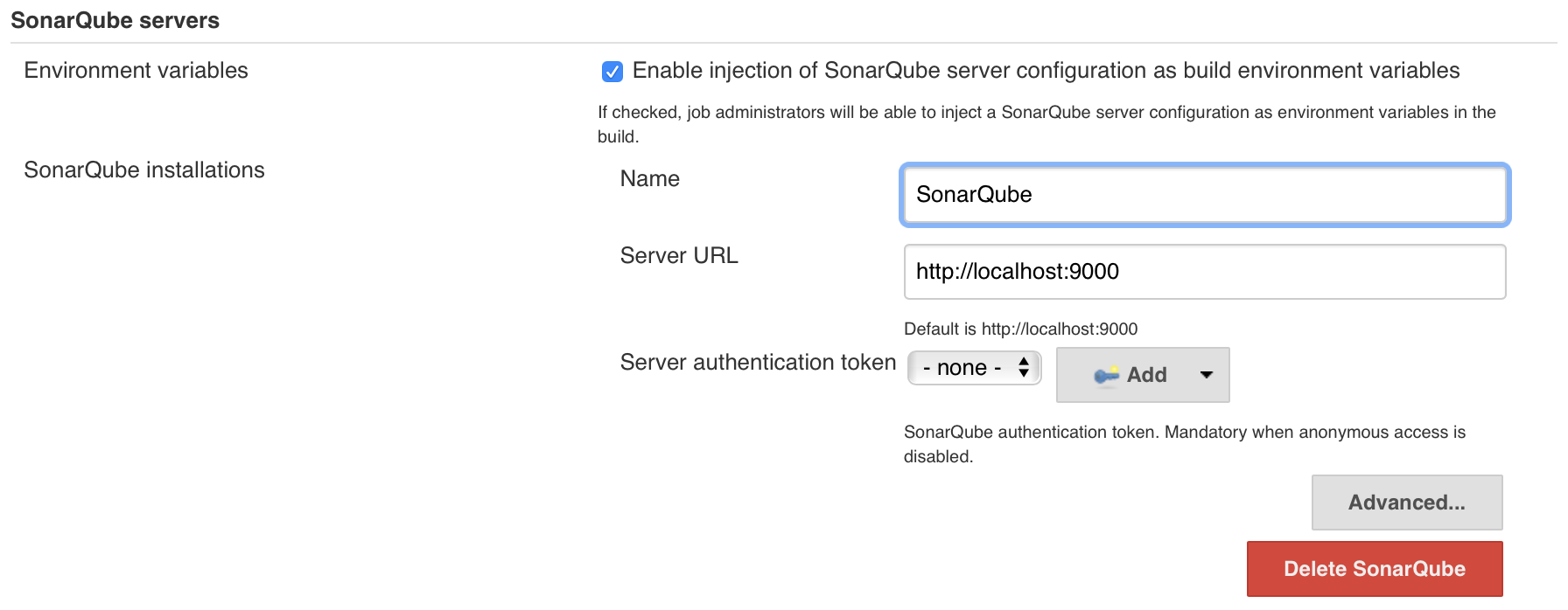 SonarQube: Configure System
